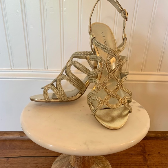 Adrianna Papell gold braid sandals-6M - Picture 1 of 7